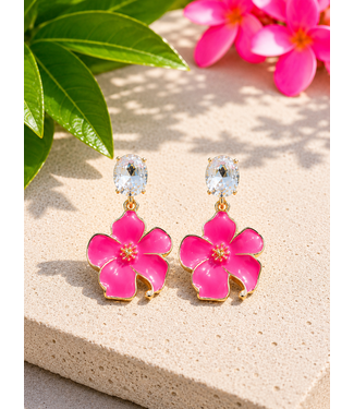 SPRING FEEL EARRINGS - HOT PINK