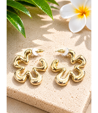 SQUIGGLE N TURN HOOPS - GOLD