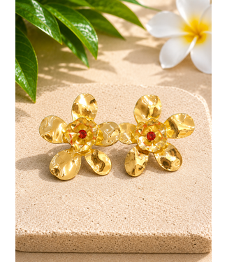 POPPING PETALS EARRINGS - RED