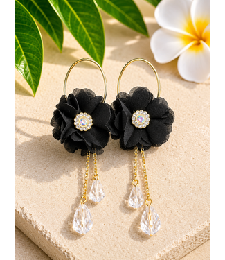 Daisy Fields Earrings - Black