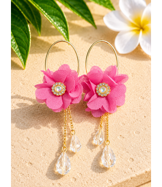 Daisy Fields Earrings - Fuchsia