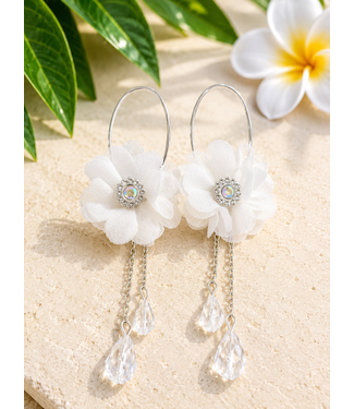 Daisy Fields Earrings - White