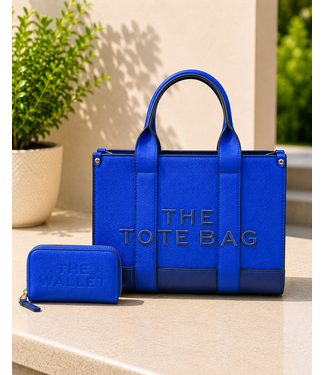 THE TOTE BAG & WALLET 2PC SET - Royal Blue