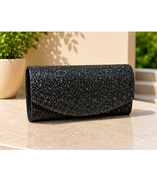 Sparkle Queen Clutch - Black
