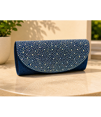In Plain Sight Rhinestone Clutch - Royal Blue