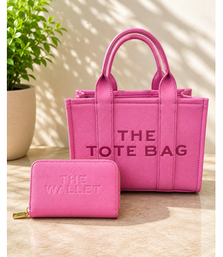THE TOTE BAG & WALLET SET - Rose