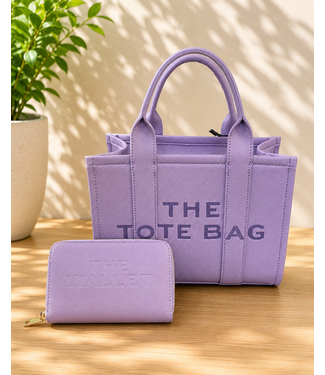 THE TOTE BAG & WALLET  SET - Lavender