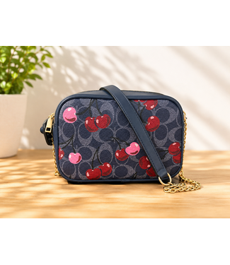 Cherry Surprise Crossbody Bag - Navy