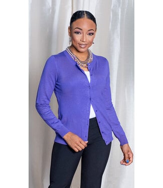 Ultra Violet Round Neck Cardigan