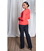 Hot Coral Round Neck Cardigan