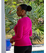 Hot Pink Round Neck Cardigan