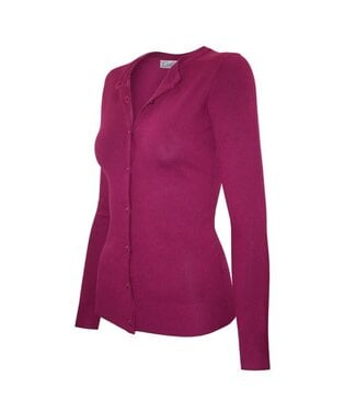 Magenta Round Neck Cardigan