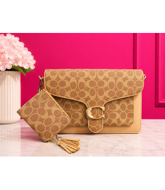 CEE CEE SHOULDER BAG & WALLET SET - APRICOT