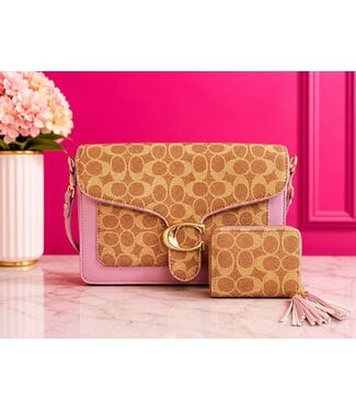 CEE CEE SHOULDER BAG & WALLET SET - MAUVE