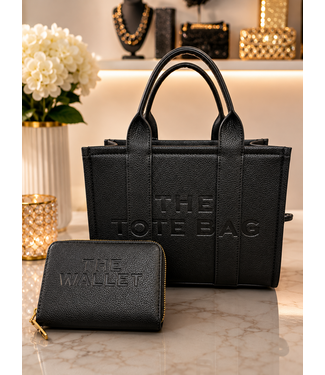 THE TOTE BAG 2PC SET - BLACK