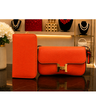 Wants & Needs Handbag & Wallet Set - Orange