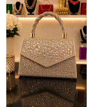 JEWEL RUSH CLUTCH - ROSE GOLD