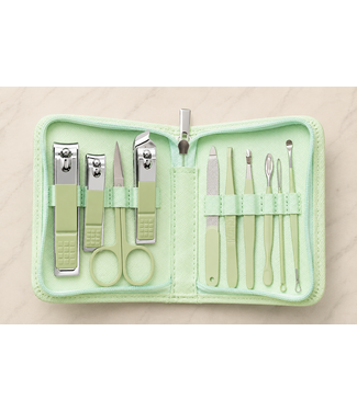 Manicure Set W/ Travel Case - Mint