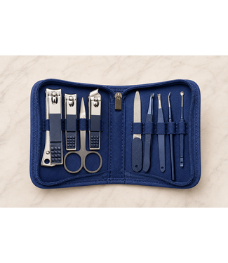 Manicure Set W/ Travel Case - Navy