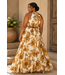 PLUS Mocha Bloom Maxi Dress