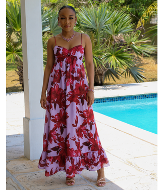 Ruby Plum Blossom Maxi Dress