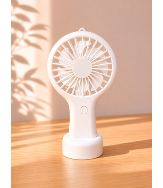 Mini Handheld Fan - White (Rechargeable)