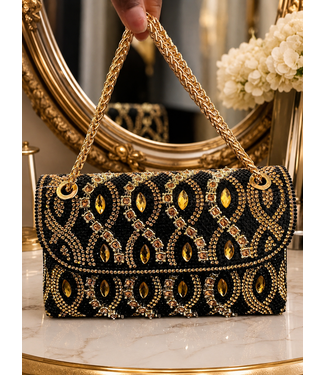 ICONIC EVENING CLUTCH - BLACK/GOLD