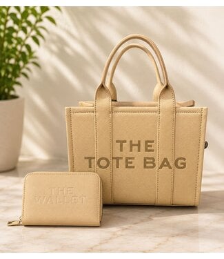 THE TOTE BAG 2PC SET - Taupe