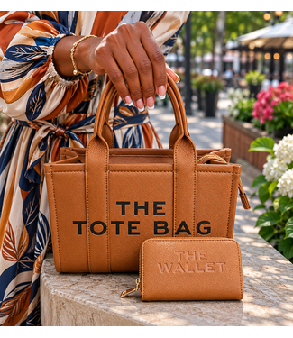 THE TOTE BAG 2PC SET - Brown