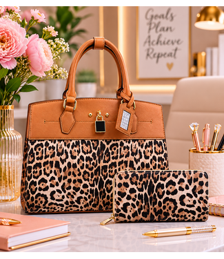 Always Unpredictable Handbag & Wallet Set - Leopard