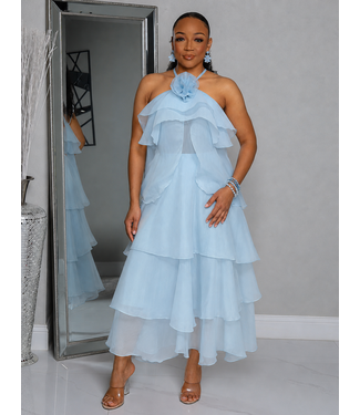 Lady With The Flower Dress - Baby Blue