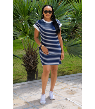 Soft Sails Striped Dress - Navy