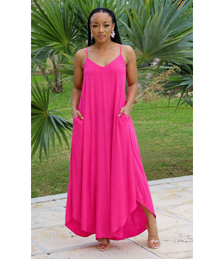 Gentle Flow Maxi Dress - Fuchsia