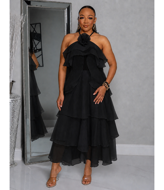 Lady With The Flower Dress - Black