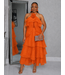 Lady With The Flower Dress - Burnt Orange