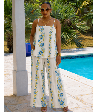Forget Me Blue Floral Pants Set