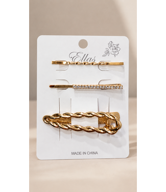 WISE ONE 3 PC HAIRPIN SET - GOLD