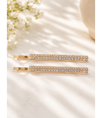 BRIGHT LIKE A DIAMOND 2 PC HAIR PIN SET - GOLD
