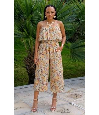 Floral Love Jumpsuit - Yellow