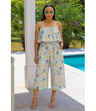 Floral Love Jumpsuit - Blue