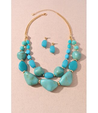 True Empress  Necklace Set - Turquoise