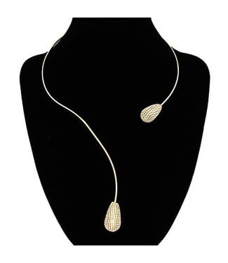 Wired Teardrops Necklace - Gold