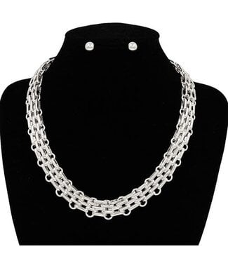 Dynasty Link Necklace Set - Silver