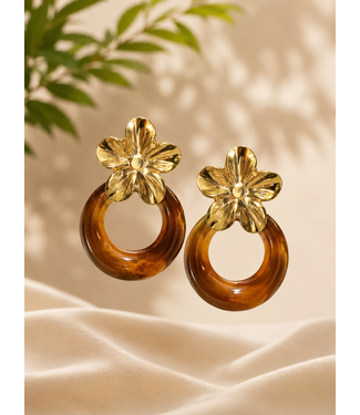 Bohemian Bloom Earrings - Amber