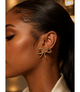 Pretty Little Bow Earrings - Gold