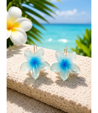 Vacation Flora Earrings - Aqua