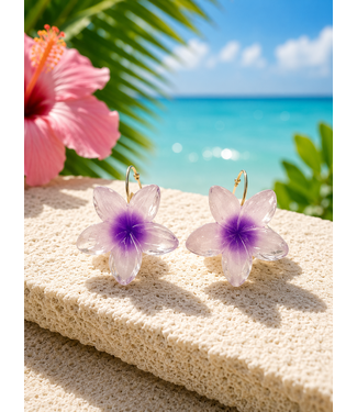 Vacation Flora Earrings - Purple