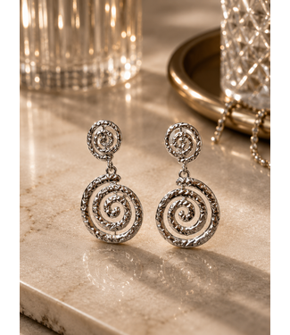 Spiralling Beauty Earrings - Silver