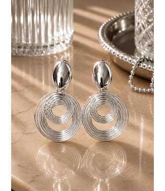Orbit Hoop Earrings - Silver
