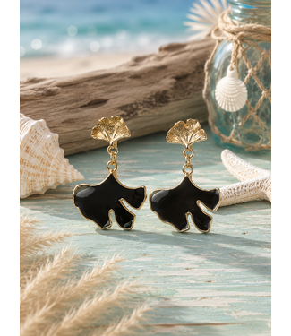 Sea Fan Breeze Earrings - Black